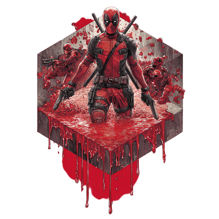 Deadpool Comic Tattoo Vinyl Car Decal Sticker – Waterproof & UV-Resistant 3.4133333333333336"