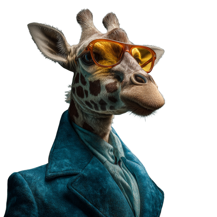 Giraffe Ape Model Vinyl Car Decal Sticker – Waterproof & UV-Resistant 3.4133333333333336"