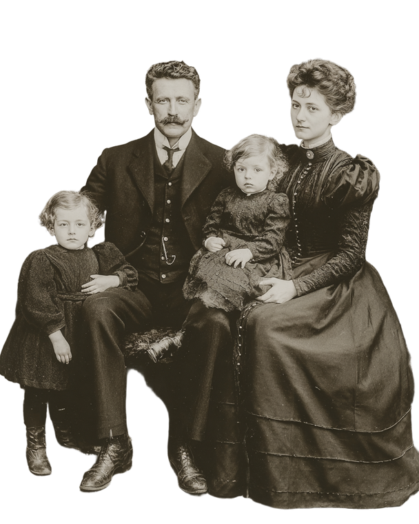 Victorian Family Photo Vinyl Car Decal Sticker – Waterproof & UV-Resistant 4.0"