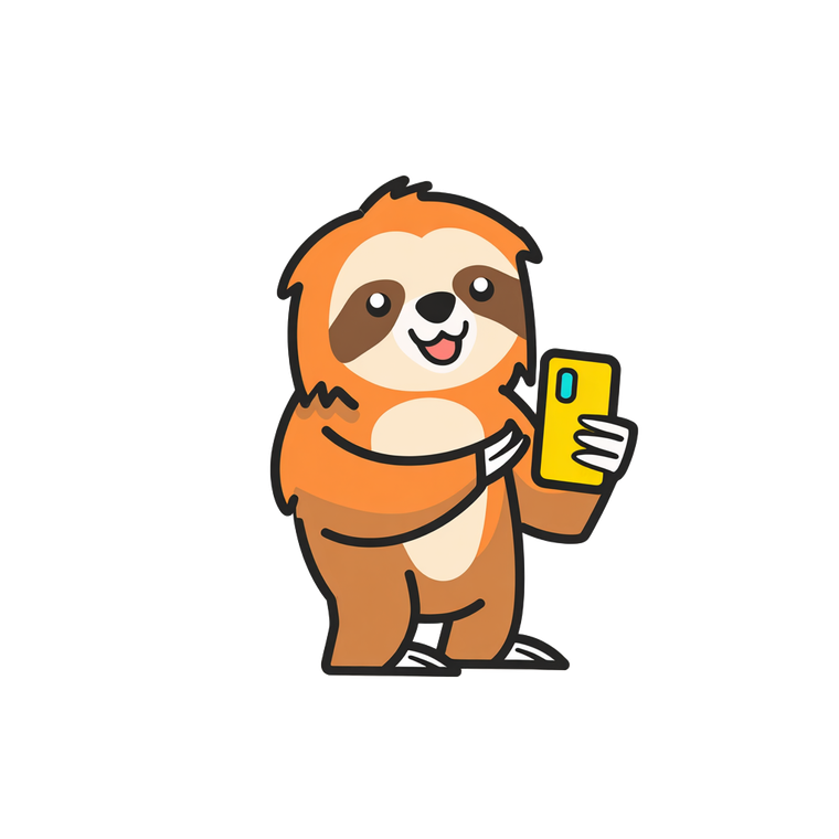 Sloth With Smartphone Vinyl Car Decal Sticker – Waterproof & UV-Resistant 6.826666666666667"