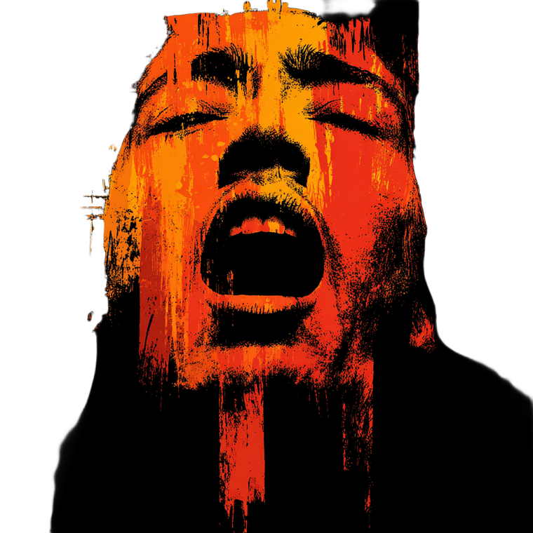 Fiery Screaming Face Vinyl Car Decal Sticker – Waterproof & UV-Resistant 3.4133333333333336"