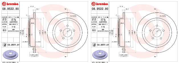 2x Enhance Your Lincoln Town Car Brake Performance with Brembo Brake Rotor | Solid Design, UV Coating, ECE-R90 Certified!