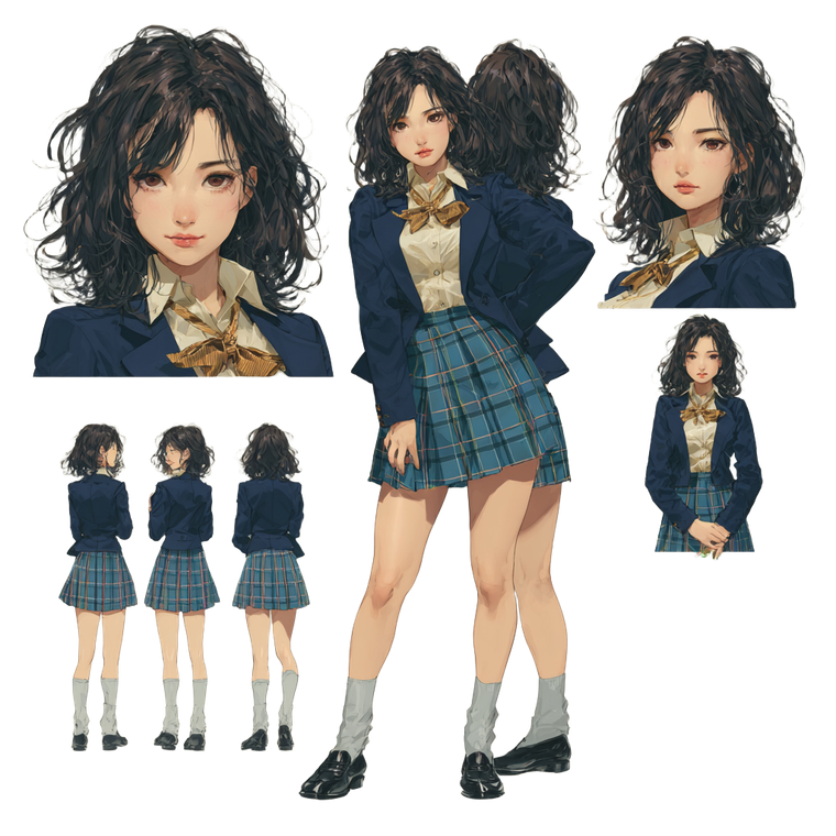 Korean Schoolgirl Character V2 Vinyl Car Decal Sticker – Waterproof & UV-Resistant 6.826666666666667"
