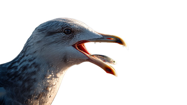 Seagull Eating Fish Vinyl Car Decal Sticker – Waterproof & UV-Resistant 5.4