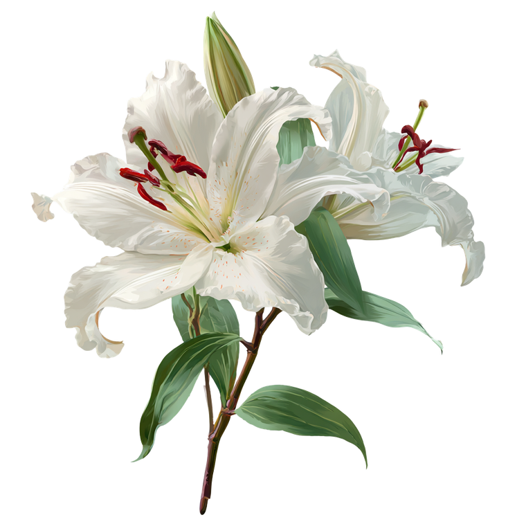 White Lily Tattoo Vinyl Car Decal Sticker – Waterproof & UV-Resistant 3.4133333333333336"