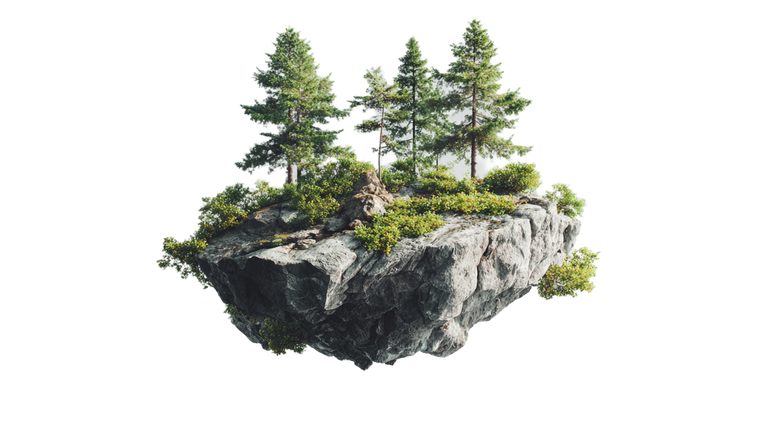 Floating Green Island Vinyl Car Decal Sticker – Waterproof & UV-Resistant 5.4
