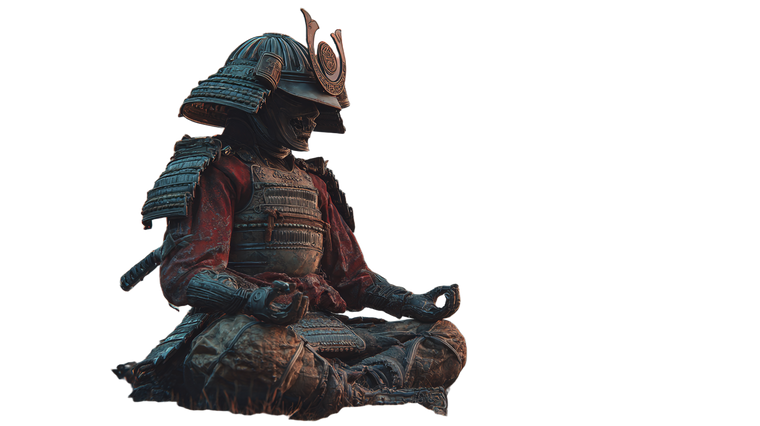 Meditating Samurai V20 Vinyl Car Decal Sticker – Waterproof & UV-Resistant 2.72"