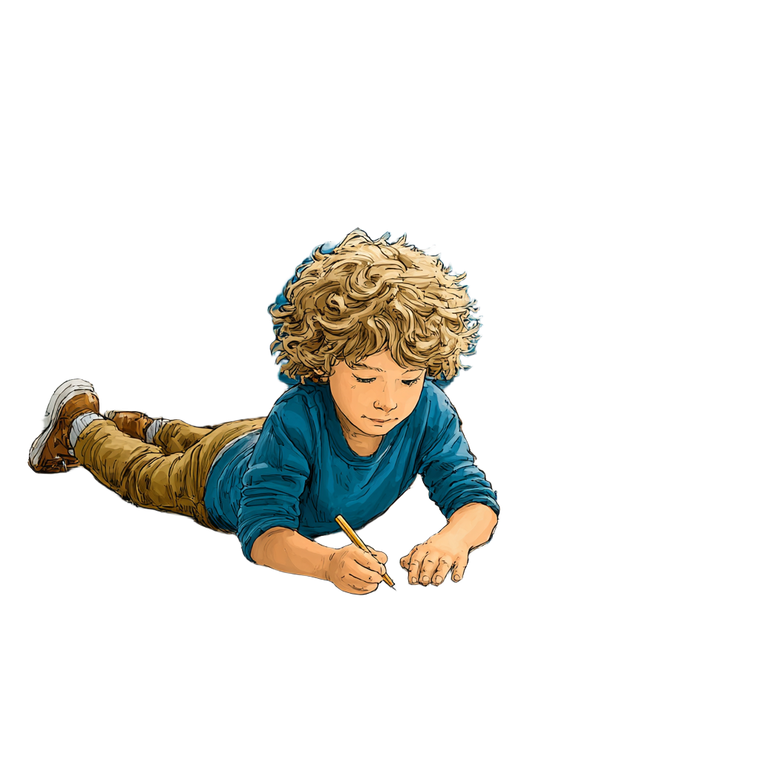 Happy Child Doodling Vinyl Car Decal Sticker – Waterproof & UV-Resistant 3.4133333333333336"
