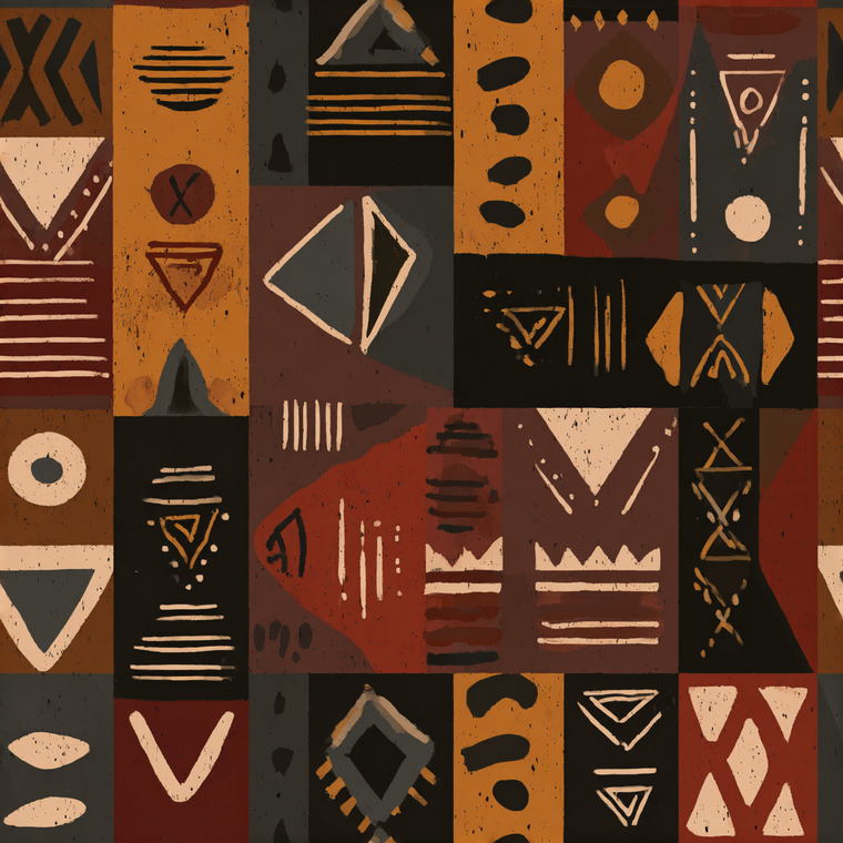 African Mudcloth Pattern Vinyl Car Decal Sticker – Waterproof & UV-Resistant 6.826666666666667"