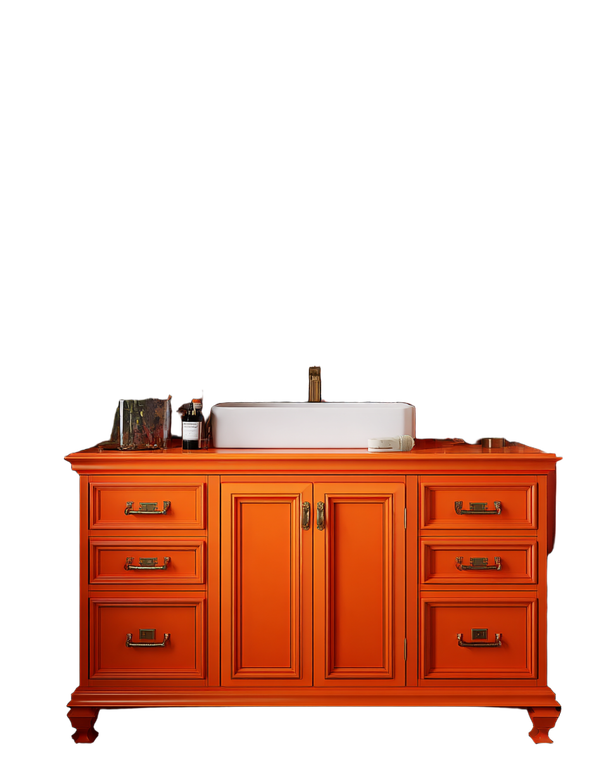 Orange Vintage Vanity Vinyl Car Decal Sticker – Waterproof & UV-Resistant 4.0"