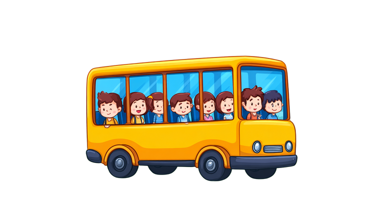 Cartoon School Bus V7 Vinyl Car Decal Sticker – Waterproof & UV-Resistant 2.72"