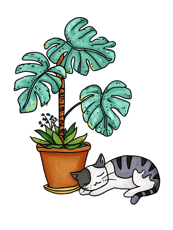 Cartoon Cat Lounging V2 Vinyl Car Decal Sticker – Waterproof & UV-Resistant 8.213333333333333"