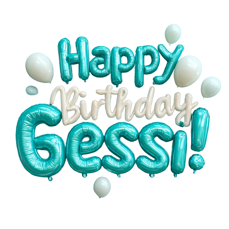 Teal Birthday Balloons Vinyl Car Decal Sticker – Waterproof & UV-Resistant 3.4133333333333336"