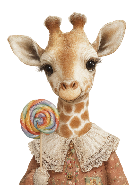 Baby Giraffe Illustration V11 Vinyl Car Decal Sticker – Waterproof & UV-Resistant 8.213333333333333"