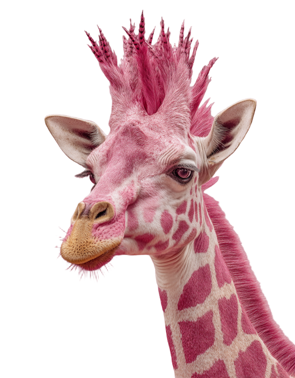 Punk Giraffe-Deer Hybrid Vinyl Car Decal Sticker – Waterproof & UV-Resistant 8.32"