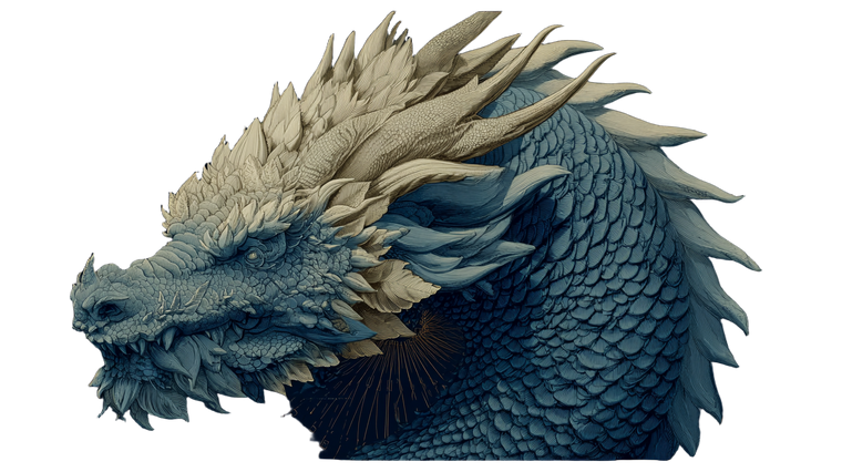 Asian Dragon Blueprint V2 Vinyl Car Decal Sticker – Waterproof & UV-Resistant 2.72"