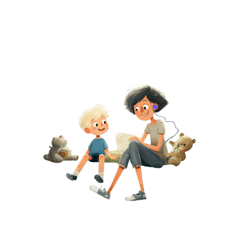 Boy And Aunt Laughing Vinyl Car Decal Sticker – Waterproof & UV-Resistant 6.826666666666667"