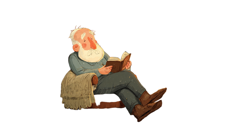 Old Man Reading V19 Vinyl Car Decal Sticker – Waterproof & UV-Resistant 5.4