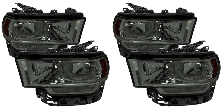2x Upgrade Your 2019-2022 Ram 2500,3500 Headlights | High-Quality Smoke Lens With Chrome Housing | DOT/SAE Approved Set Of 2