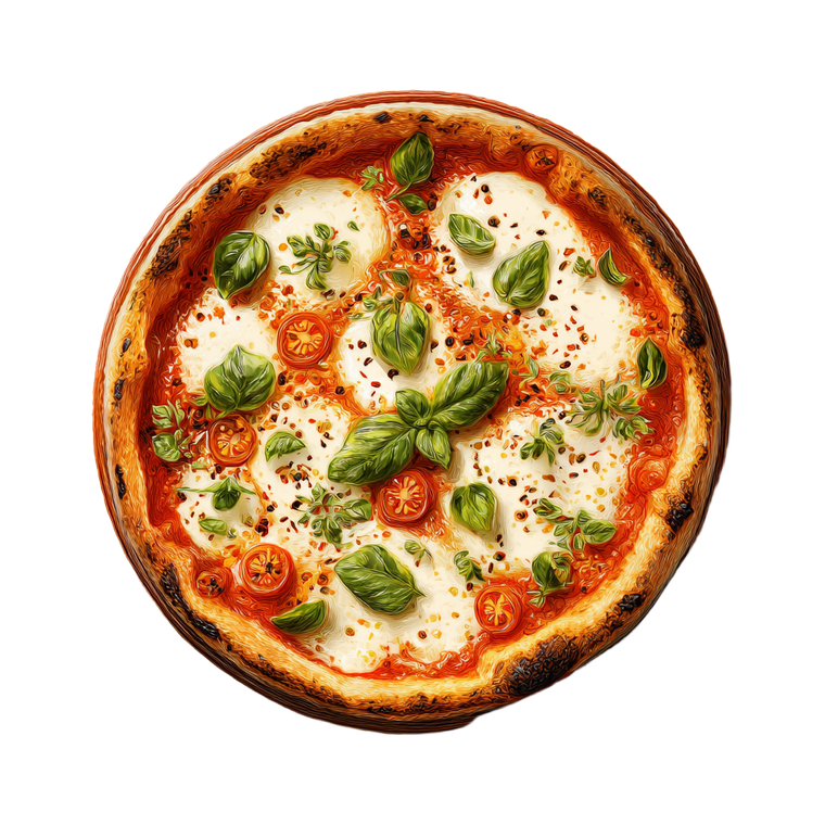 Margherita Pizza Top Vinyl Car Decal Sticker – Waterproof & UV-Resistant 3.4133333333333336"
