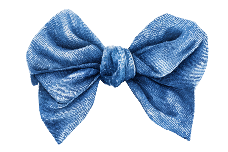 Denim Hair Bow Vinyl Car Decal Sticker – Waterproof & UV-Resistant 2.986666666666667"