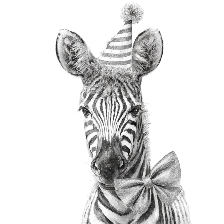 Zebra Birthday Party Vinyl Car Decal Sticker – Waterproof & UV-Resistant 3.4133333333333336"