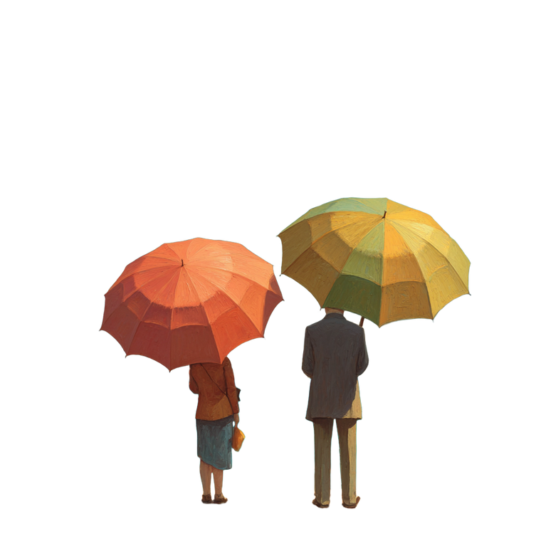 Distant Umbrellas Vinyl Car Decal Sticker – Waterproof & UV-Resistant 3.4133333333333336"