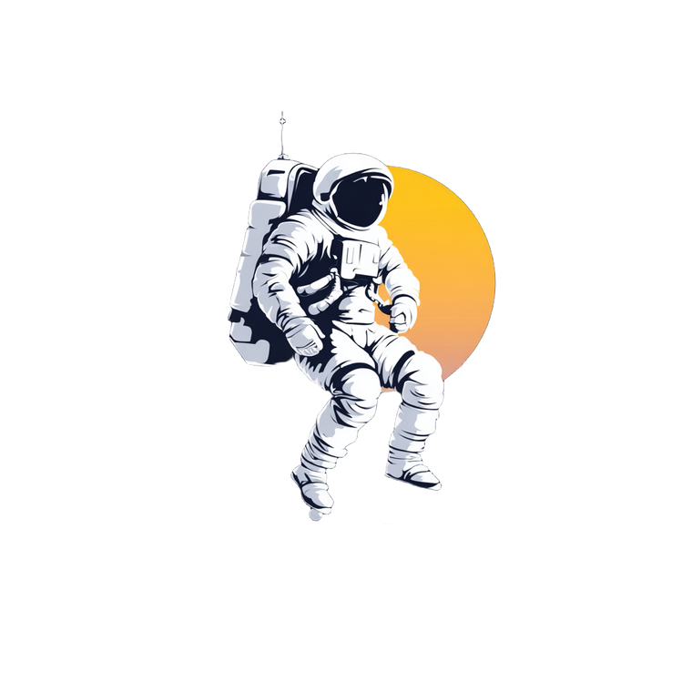 Astronaut Moon Logo Vinyl Car Decal Sticker – Waterproof & UV-Resistant 3.4133333333333336"