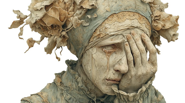 Crying Cake-Haired Woman Vinyl Car Decal Sticker – Waterproof & UV-Resistant 2.72"