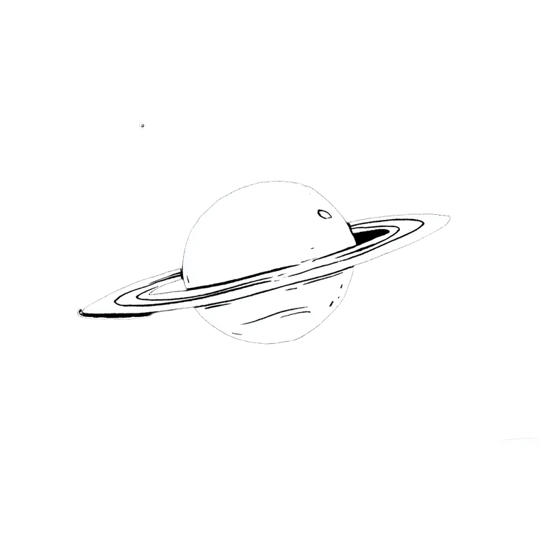 Saturn Vector Illustration Vinyl Car Decal Sticker – Waterproof & UV-Resistant 6.826666666666667"