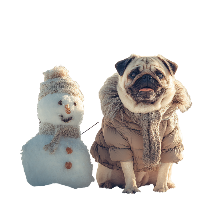 Pug In Coat Vinyl Car Decal Sticker – Waterproof & UV-Resistant 6.826666666666667"