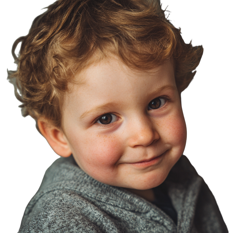 Smiling Young Boy V4 Vinyl Car Decal Sticker – Waterproof & UV-Resistant 3.4133333333333336"