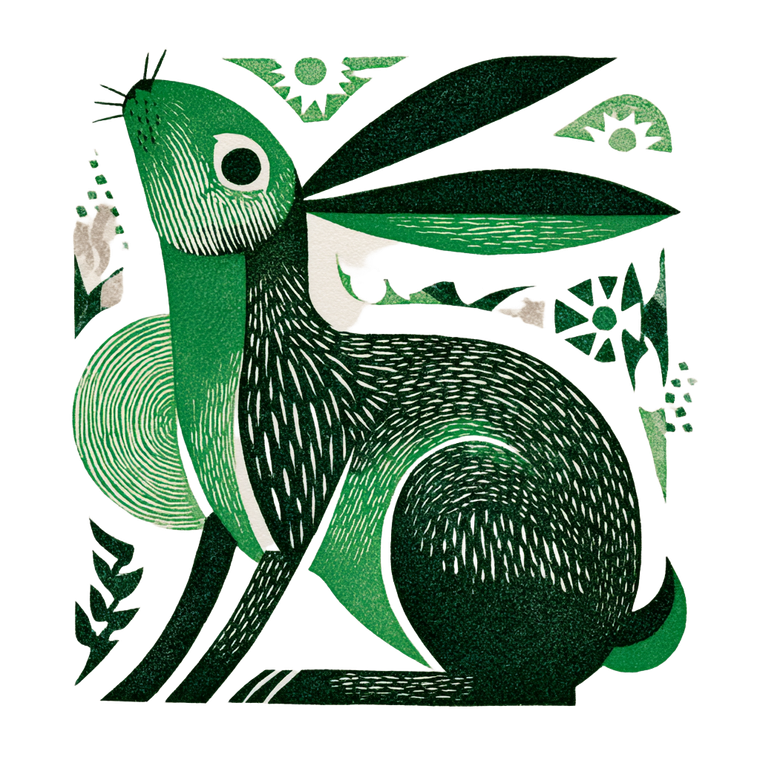 Anthropomorphic Rabbit Print Vinyl Car Decal Sticker – Waterproof & UV-Resistant 3.4133333333333336"