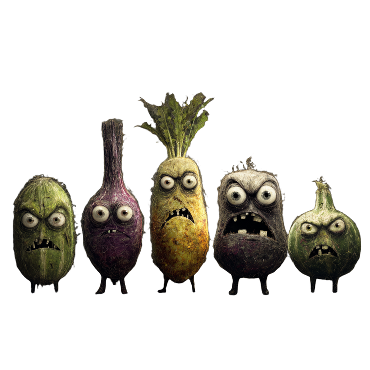 Angry Vegetable Group Vinyl Car Decal Sticker – Waterproof & UV-Resistant 6.826666666666667"