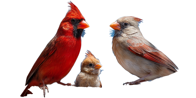 Northern Cardinal Family Vinyl Car Decal Sticker – Waterproof & UV-Resistant 2.56"