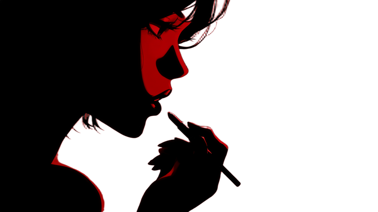 Silhouette Applying Lipstick Vinyl Car Decal Sticker – Waterproof & UV-Resistant 5.4