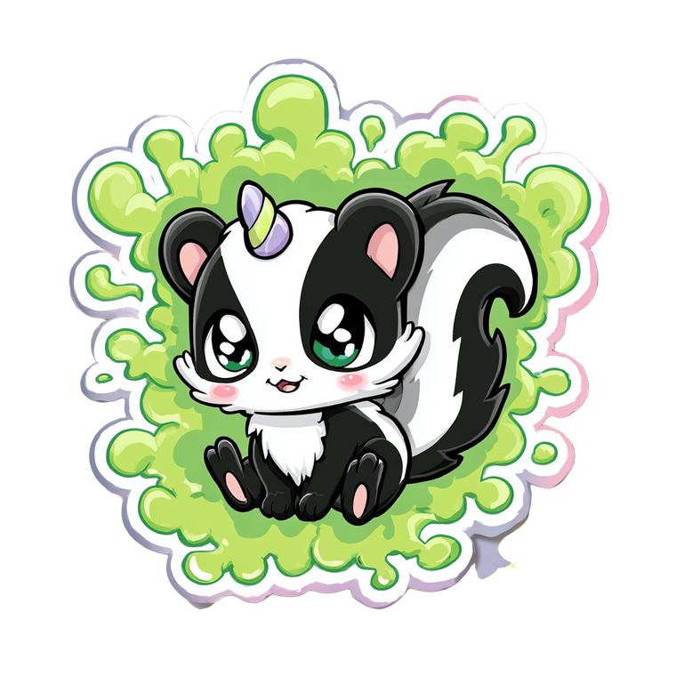 Skunk-Unicorn Hybrid Vinyl Car Decal Sticker – Waterproof & UV-Resistant 6.826666666666667"