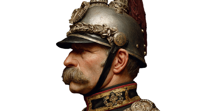 Prussian Soldier Portrait Vinyl Car Decal Sticker – Waterproof & UV-Resistant 2.72"