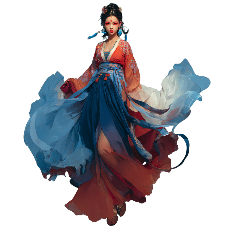 Hanfu Model Portrait Vinyl Car Decal Sticker – Waterproof & UV-Resistant 3.4133333333333336"