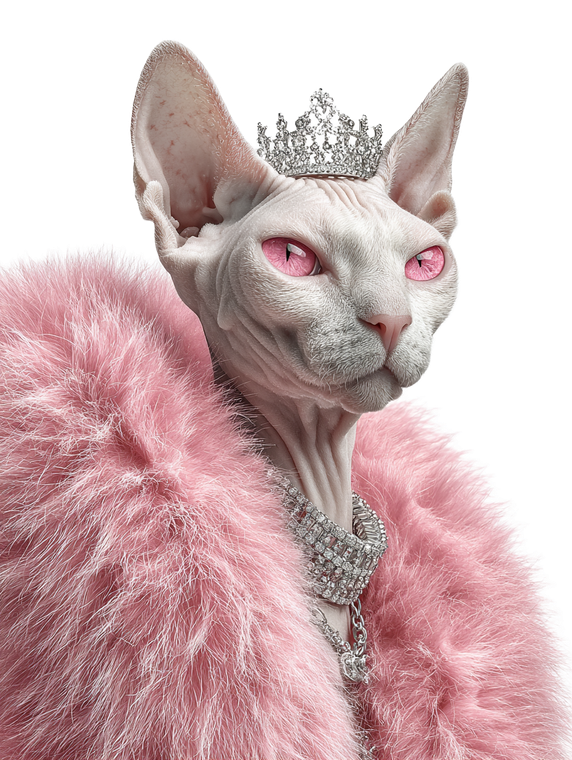 Sphynx Cat Royalty Vinyl Car Decal Sticker – Waterproof & UV-Resistant 4.1066666666666665"
