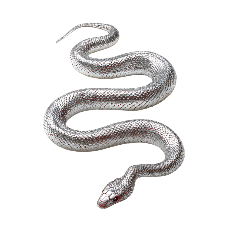 Metallic White Snake V4 Vinyl Car Decal Sticker – Waterproof & UV-Resistant 6.826666666666667"