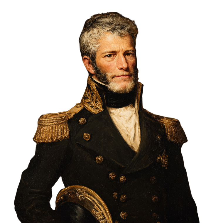 Navy Captain Portrait V3 Vinyl Car Decal Sticker – Waterproof & UV-Resistant 3.4133333333333336"