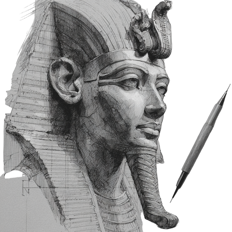 Pharaoh Sketch Vinyl Car Decal Sticker – Waterproof & UV-Resistant 6.826666666666667"