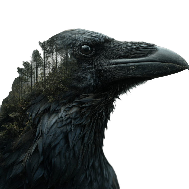 Crow Forest Morph Vinyl Car Decal Sticker – Waterproof & UV-Resistant 3.4133333333333336"