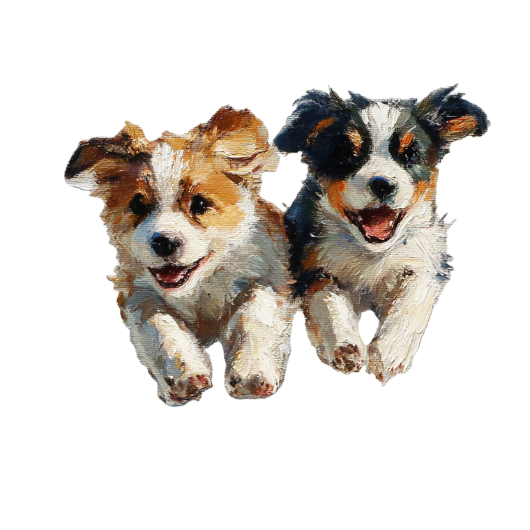 Cartoon Dogs Running V2 Vinyl Car Decal Sticker – Waterproof & UV-Resistant 6.826666666666667"