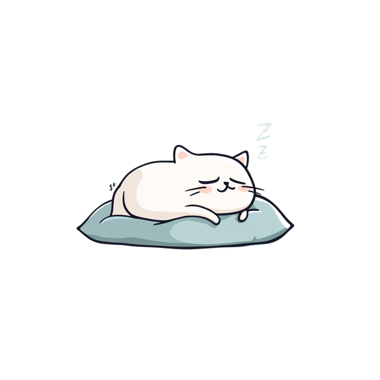 Sleeping Kawaii Cat V4 Vinyl Car Decal Sticker – Waterproof & UV-Resistant 3.4133333333333336"