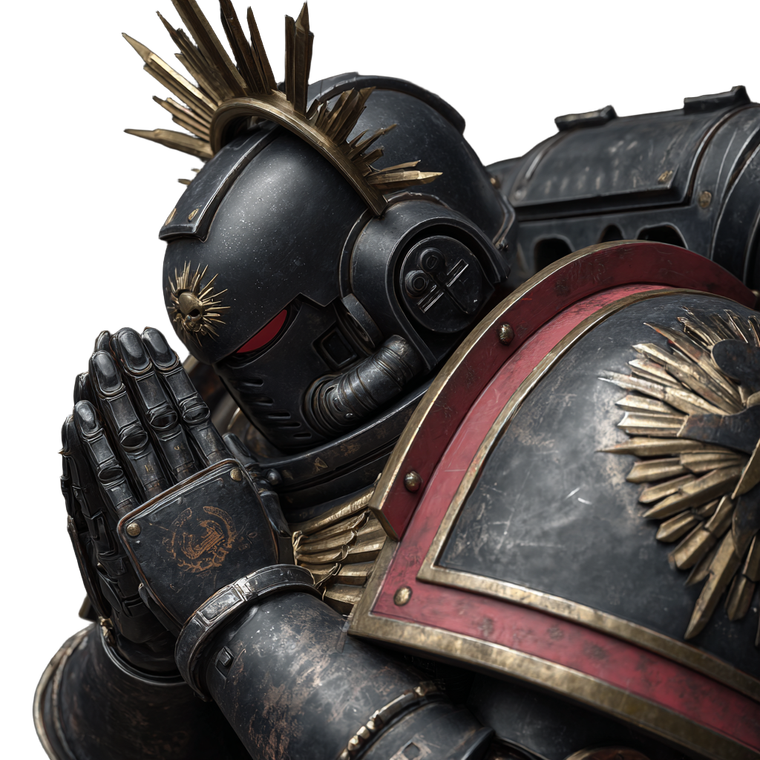 Black Templar Praying Vinyl Car Decal Sticker – Waterproof & UV-Resistant 3.4133333333333336"