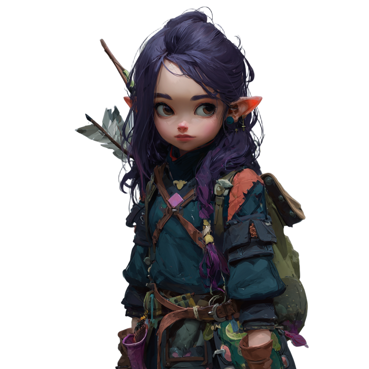 Elf Adventurer Girl Vinyl Car Decal Sticker – Waterproof & UV-Resistant 3.4133333333333336"