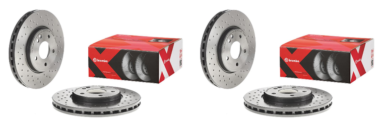 2x Enhance Your Braking Performance | Brembo Xtra Vented Cross Drilled Rotor | Fits Various Mercedes-Benz and Chrysler Models