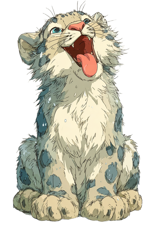 Snow Leopard Licking Vinyl Car Decal Sticker – Waterproof & UV-Resistant 4.4